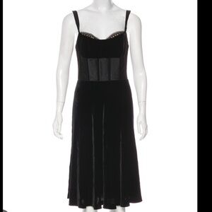 Badgley Mischka Black Velvet Dress size small 2